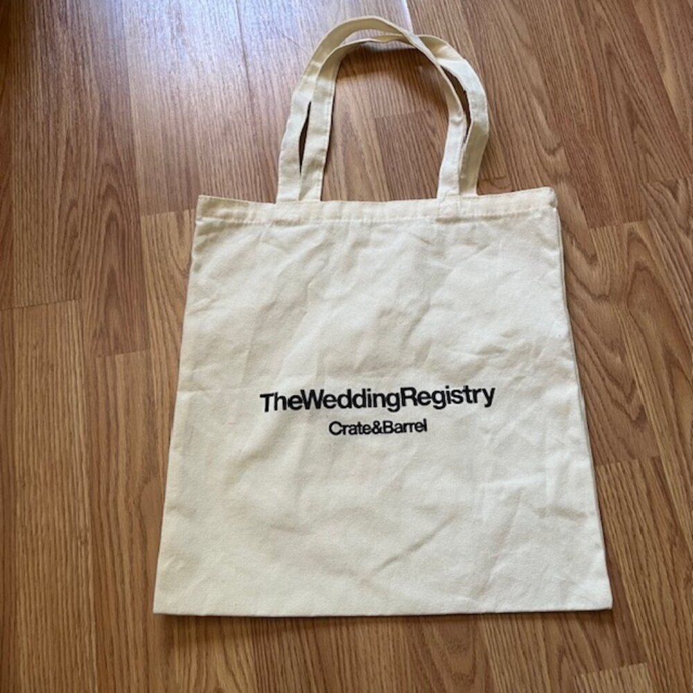 Crate & Barrel The Wedding Registry Canvas Tote Bag